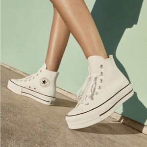 Converse Women's Chuck Taylor Lift All Star High Top Sneakers White Size 7 New!